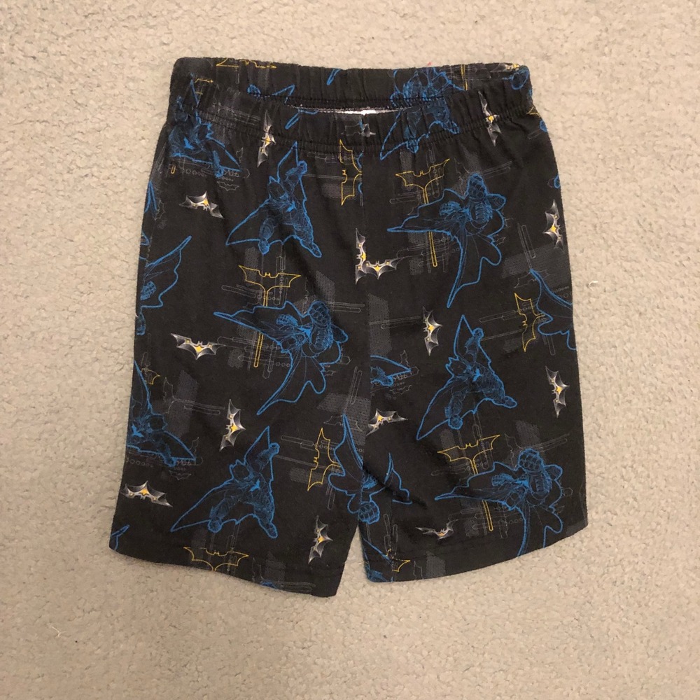 VTG Y2K DC Comics Batman Boys Pajama Shorts Size 8 Black Blue AOP Sleepwear